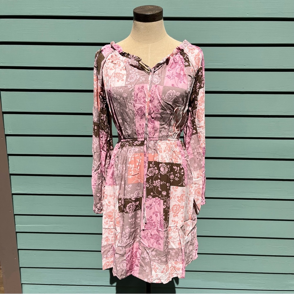 Mocha Blush Patchwork Print Dress